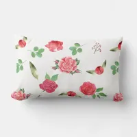 Red Roses Lumbar Throw Pillow