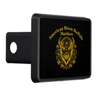 Gold Bison With Floral Design Hitch Cover