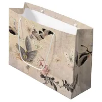 Vintage Butterfly Floral Gift Bag