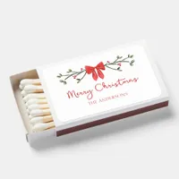 Personalized Merry Christmas Coquette Bow Trendy Matchboxes