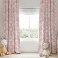 Pink Peony Floral Pattern  Blackout Curtains