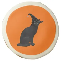 Cute Black Witch Cat Sugar Cookie