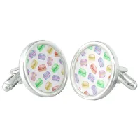 Colorful Cookies Macarons Dessert Cufflinks