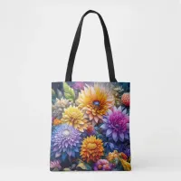 Pretty Colorful Ai Art Flowers  Tote Bag