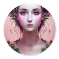 Beautiful Ethereal Enchanted Woman Fantasy Art Ceramic Knob