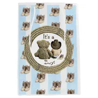 It's a Boy Lil Cowboy Baby and Teddy Bear Medium Gift Bag