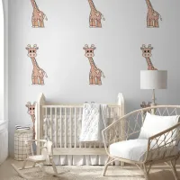 Cute Large Giraffe Baby Nursery Kids' Wallpaper