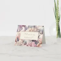 Elegant Blush Floral Custom Bridesmaid Proposal  Card