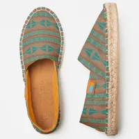 Southwest Copper Teal Geometric Pattern Espadrilles