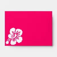 Bright Pink and White Hibiscus Envelope