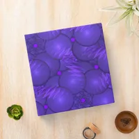 Purple planets, modern fractal pattern 3 ring binder