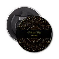 Black gold art deco traditional luxury mandala Bottle Opener