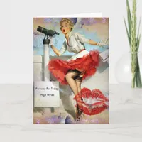 High Winds Sexy Grunge Vintage Pinup Card