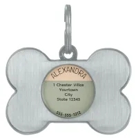 Color Block Peach Sage Green Modern Chic Elegant Pet ID Tag