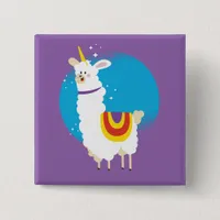 Alpaca Unicorn Button