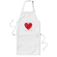 Happy Valentine's Day Many Languages of Love Long Apron