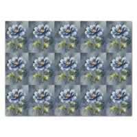 Blue flower watercolour pattern tissue paper