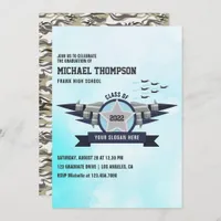 Airforce themed Graduation Party Invitation