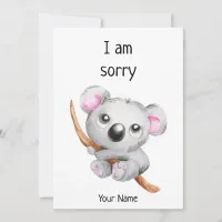 Cute apology/I am sorry/Forgive me coala name card