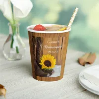 Country Sunflower Western Quinceañera Birthday Paper Cups