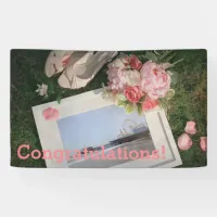 Congratulations! Romantic Santa Monica Pier Roses Banner