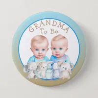 Twin Boy's Baby Shower Grandma To Be Button