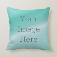 Create Your Own Metallic Aqua Blue Faux Foil Throw Pillow