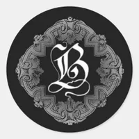 Elegant Goth Initial B Sticker