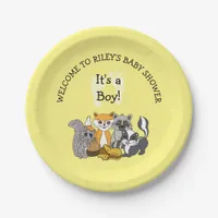 Woodland Themed Boy's Baby Shower  Paper Plate