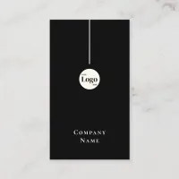 Modern Monochrome Black and White Company Logo Business Card