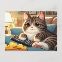 Adorable Couch Potato Cat Postcard