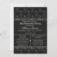 FAUX leather black bachelorette party invite