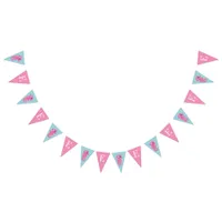 Monogram Pink And Blue Seahorse Under The Sea Bunting Flags