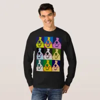 Colorful Retro Border Collie Pop Art Long Sleeve T-Shirt