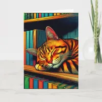 Sweet Sleepy Cat | Happy Birthday  Card