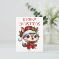 Dancing Wolf Pup - Christmas Card