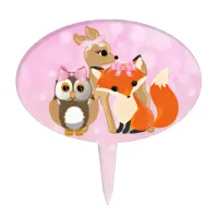 Woodland Creatures Baby Shower Cupcake Topper