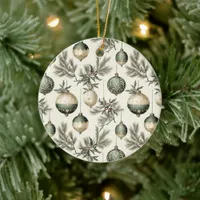 Sage Green and Gold Christmas Ornaments