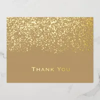 Coffee Brown Gold Foil Wedding Thank You Card