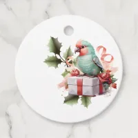 Bird and Presents Christmas Favor Tags