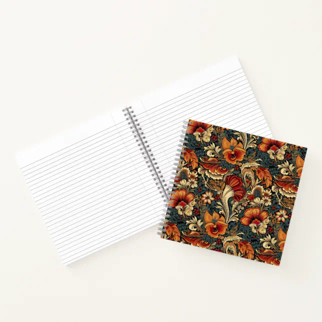 Medieval Garden Floral Pattern Notebook