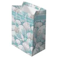 Coastal Seashell & Coral Pattern#3 ID1009 Medium Gift Bag