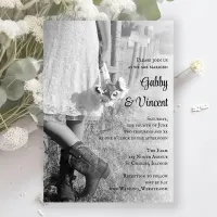 Bride, Cowboy Boots and Sunflowers Western Wedding Invitation