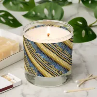Blue Gold Christmas Pattern#28 ID1009 Scented Candle
