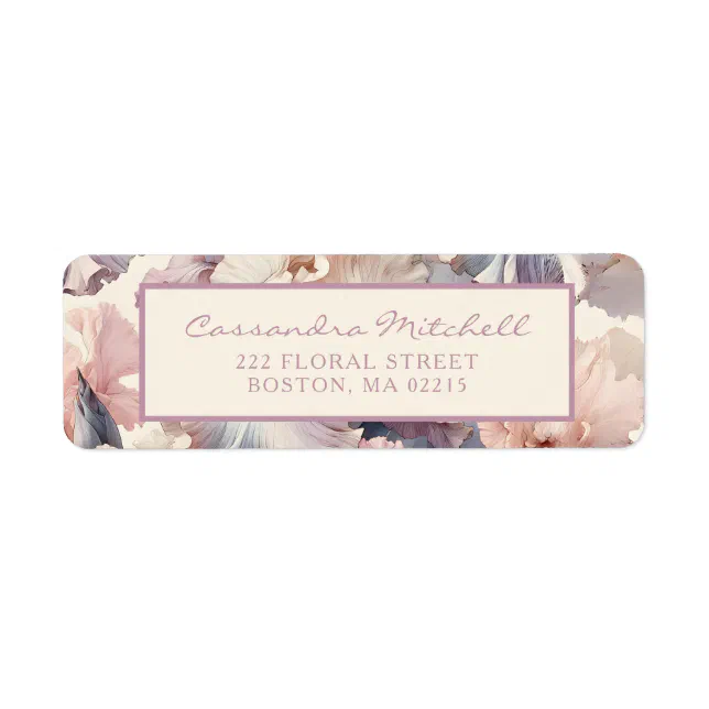 Pretty Elegant Floral Blush Return Address  Label