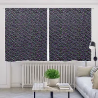 Columbine in Neon Pattern Flowers Blackout Curtains