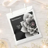 Timeless Elegance: Black & Silver Blossom Wedding  Favor Bag