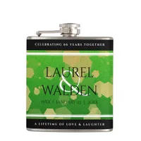 Elegant 66th Titanite Wedding Anniversary Flask