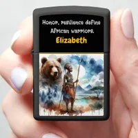 Warrior stands strong against nature zippo lighter