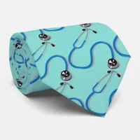 Hospital Doctor Novelty Stethoscope Blue Neck Tie